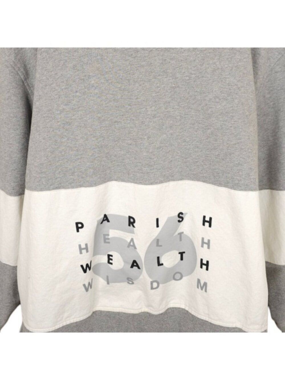 Parish Nation Sweatshirt Mens Size 3XL Gray White Health Wealth Wisdom